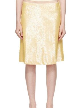 Guizio Yellow Sequin Skirt